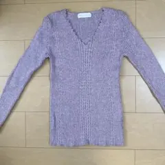 VIS ビス リブニットカットソー フリーサイズ ラベンダー