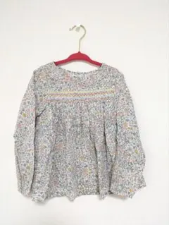 【美品】シップス ブラウス 長袖 リバティ 花柄 刺繍 110cm