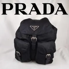 p08【極美品】プラダ 三角ロゴ ナイロン ブラック リュック バック