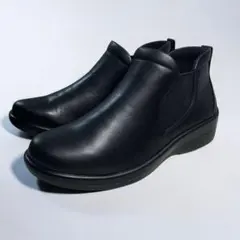未使用アキレスソルボ サイドゴアレザースリッポン 24センチ 黒 - メルカリ
