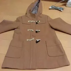 ベージュ ダッフルコート ウール混合