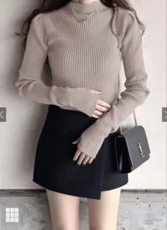 早い者勝ち　GRL 新品　k9206d ベージュ リブニット 長袖 トップス M