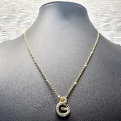 極美品✨ジバンシー ネックレス ラインストーン ビジュー Gロゴ ゴールド