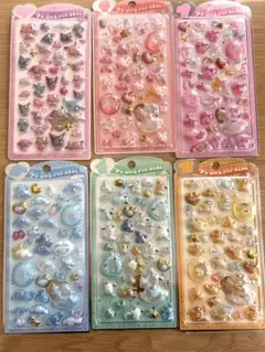 うるちゅるポップシール キティ マイメロ 日焼けキティ 6シートSET