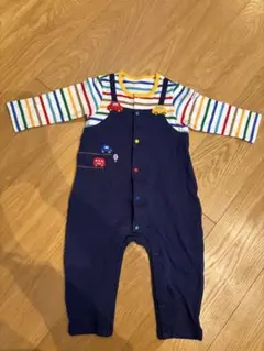 マ*ル様 ミキハウス ロンパース つなぎ オーバーオール風 車デザイン 長袖 8