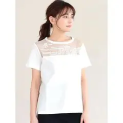 シースルー刺繍ロゴTシャツのサムネイル