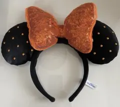 ディズニー　カチューシャ　ハロウィン　2024 ミニー　オレンジ