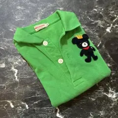 ミキハウス クマ刺繍 王冠 ポロシャツ