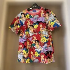 即日発送❗️ディズニー　アリエル　リトルマーメイド　総柄　Tシャツ　レア　Ｍ