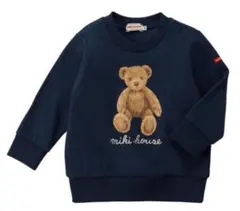 ミキハウス ネイビー くま トレーナー 80