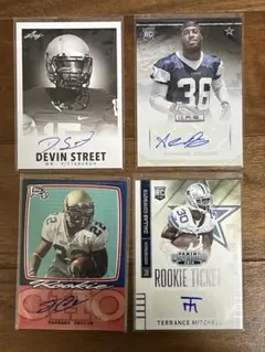 Dallas Cowboys NFL 直筆サインカード 4枚セット