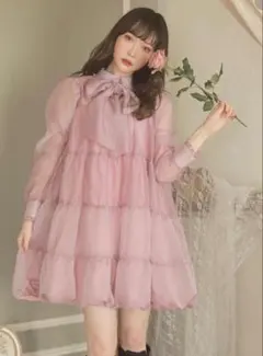 Swankiss ティアードデザイン ミニワンピース 黒