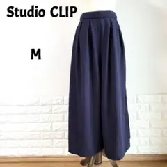 スタジオクリップ　Studio CLIP　タック　ワイドパンツ　ロング　フレア