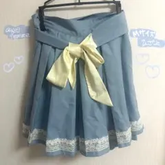 axes femme 量産型 キュロット スカート 水色 リボンレース ガーリー