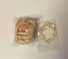 ブレスレットはなまるおばけ　シナモロール　ハンバーガー　ガチャ