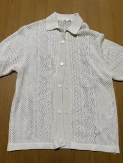ウォッシャブルメッシュニットシャツ　Sサイズのサムネイル