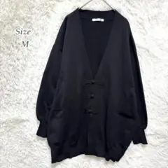 【価格見直し最終】ロングカーディガン ブラック M レディース Vネック 羽織り