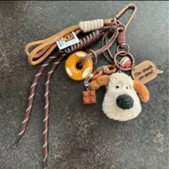 バックチャーム じゃらじゃらキーホルダー ぬいぐるみ グルミット 犬 ドーナツ