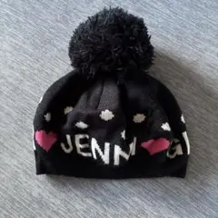 ポンポン付き黒ニット帽 JENNY GIRL SISTER