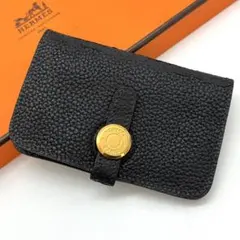 エルメス　ドゴン　コンパクト　コインケース　キーケース　ブラック　チェーン