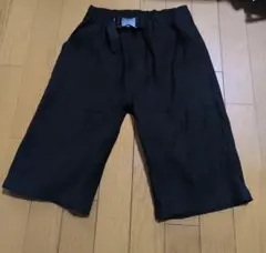 黒 ハーフパンツ ウエストゴム ベルト付きブラック 150cm