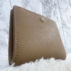 【極美品✨】TORY BURCH トリーバーチ 二つ折り財布 ブラウン レザーのサムネイル