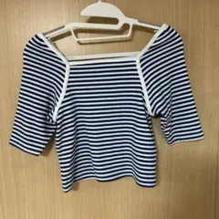 ボーダー柄五分袖トップス