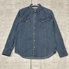 美品 GU ウエスタンシャツ デニムシャツ ヨーク切替え 長袖シャツ ジーユー