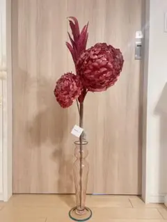 未使用　FRANZ ハイビスカス　赤い花瓶 陶器製 花模様　高さ28cm　箱無し 未使用 FRANZ ハイビスカス 赤い花瓶 陶器製 花模様 高さ28cm 箱