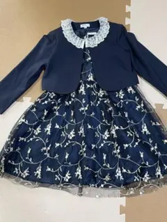 Catherine Cottage ネイビー花柄刺繍ドレス&ジャケット　130