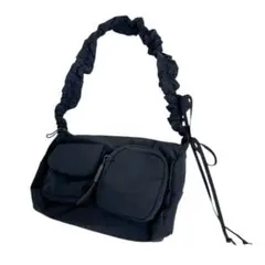 ショルダーバック スモッキングストラップ 小さめバッグ 軽量 ブラック