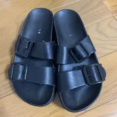 H&M 厚底ダブルベルトサンダル　38 ブラックのサムネイル