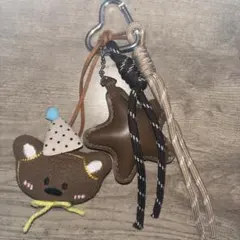 キーホルダー クマ&星