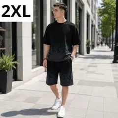 メンズ 半袖 セットアップ ストリート 上下セット　ハーフパンツ　夏服