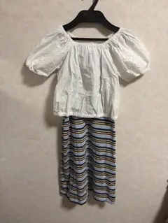 ボーダー キャミワンピース セット 140のサムネイル