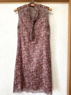 新品◻︎コムサデモード シルク ワンピース 花柄 ヴィンテージ ロペ