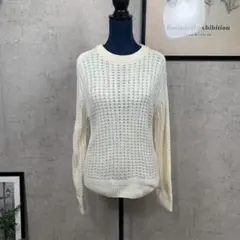 美品 GU ニットセーター M アイボリー 長袖 アクリル レディース