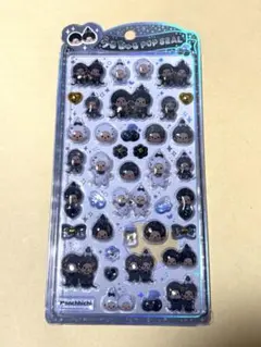 国内 正規品 モンチッチ うるちゅるポップシール　うるちゅる 黒白 黒