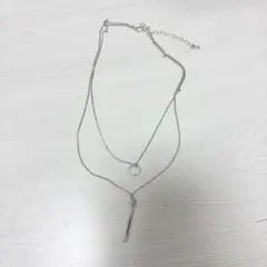 2連ネックレス シルバーカラー サークル バーモチーフ　h&mのサムネイル