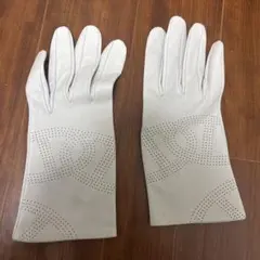 エルメス　ホワイト レザー ロンググローブのサムネイル