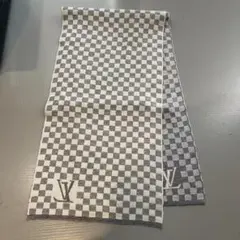 Louis Vuitton チェック柄マフラー グレー/ホワイト