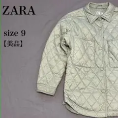 ZARA ザラ キルティングジャケット サイズ9 美品 セージグリーン シンプル