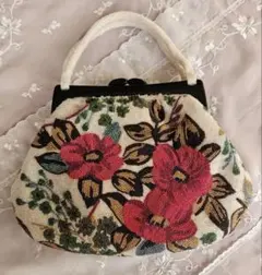 希少美品!】総ビーズバッグ 浮花造り 昭和レトロ がま口 - メルカリ