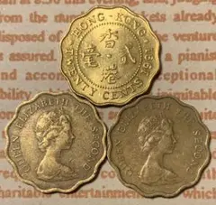 香港　20セント　エリザベス　400枚　古銭　　硬貨　波形 香港 20セント エリザベス 400枚 古銭 コイン 硬貨 波形 香港 20