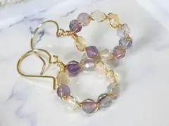 フローライトリングピアス14kgf