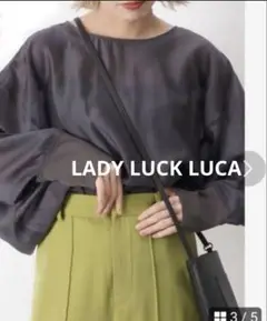 LADY LUCK LUCA　美品　シアーブラウス　リブ袖