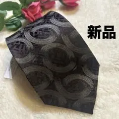 【新品未使用】JAGAR ブランド ネクタイ 円形 パターン柄 黒紫
