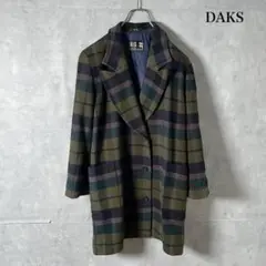DAKS ダックス チェック柄 ウール ダブル チェスターコート N444