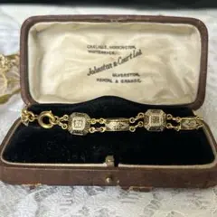 ヴィンテージ ブレスレット ゴールドトーン 幾何学デザイン アールデコ調