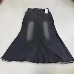 DAY CLOSET デニム マーメイドスカート XL ロング丈 裾フリンジ